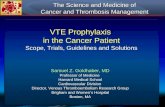 VTE and Cancer VTE Prophylaxis in the Cancer Patient Scope, Trials, Guidelines and Solutions VTE Prophylaxis in the Cancer Patient Scope, Trials, Guidelines