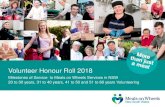 Volunteer Honour Roll 2018 ... Volunteer Honour Roll 2018 Milestones of Service to Meals on Wheels Services