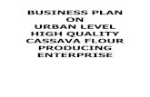 BUSINESS PLAN ON VILLAGE LEVEL CASSAVA CHIP .This business plan is to examine the financial viability or otherwise of establishing High Quality Cassava Flour production in urban areas