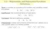 5 .3 â€“ Polynomials and Polynomial Functions