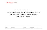 Civil Design and Construction of 132kv 66kV and 33kV Substation