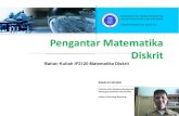 Pengantar Matematika · PDF file 11 Topik bahasan di dalam Matematika Diskrit: • Logika (logic) dan penalaran →Pindah ke kuliah Logika Komputasional• Teori Himpunan (set) •