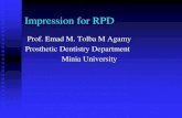 Impression making for RPD 4)Impression ¢  Secondary impression Final impressions for maxillary tooth