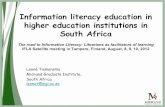 Information literacy education in higher education ... Information literacy education in higher education