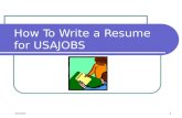 How to Write a Resume for USAJOBS