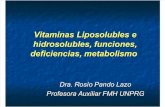 Vitaminas Liposolubles e Hidrosolubles, Funciones, Deficiencias