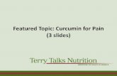 Featured Topic: Curcumin for Pain - Terry Talks Nutrition · PDF file New research on curcumin for pain •201 people with arthritis received curcumin (blended with turmeric essential