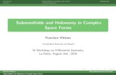 Submanifolds and Holonomy in Complex Space efernandez/egeo/talks/  Submanifolds and Holonomy