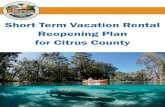 Short Term Vacation Rental Reopening Plan for Citrus County Short Term Vacation Rental Reopening Hand