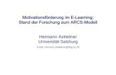 Motivationsförderung im E-Learning: Stand der Forschung ... · PDF file Motivation, E-Learning und das ARCS-Modell: E-Learning Blended Learning, Blended Knowledge Process [Web-based