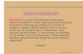 Academic Dishonesty Quizu. mccann/classes/  Academic Dishonesty Quiz Directions: For each