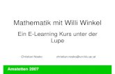 Amstetten Willi Winkel - Amstetten 2007 Der E-Learning Kurs 8 aufeinander folgende Unterrichtseinheiten