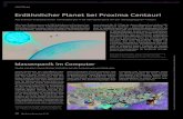 Erd£¤hnlicher Planet bei Proxima Centauri Lichtjahren n£¤chstgelegenen Fixstern Proxima Centauri. Studie