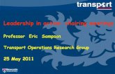 Professor Eric Sampson Transport Operations Research Professor Eric Sampson Transport Operations Research