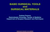 BASIC SURGICAL TOOLS and SURGICAL .basic surgical tools and surgical materials ... basic surgical