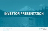 INVESTOR PRESENTATION ... September 2020 INVESTOR PRESENTATION Virtual Investor Meetings INVESTOR INFORMATION