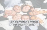Ten Commandments for Teammates