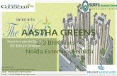 Aastha Greens Noida Extension 2/3 BHK Booking @ 9910061017( No Brokerage)