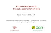 COCO Challenge 2018 Panoptic Segmentation ¢â‚¬¢ Thing segments override stuff segments. ¢â‚¬¢ Comparison
