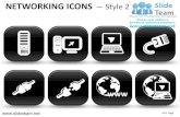 Desktop plug www internet ethernet rj cables networking icons design 2 powerpoint ppt templates