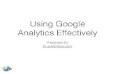 Using Google Analytics Effectively