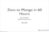 Zero to Mongo in 60 Hours