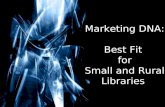 The Settlement Library Project presents Marketing DNA (1): Best Fit for Small and Rural Libraries (part one)