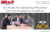 Get Ready for Upcoming Affordable Care Act Compliance Deadlines