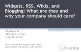WITI: RSS, Wikis and Blogging Social Media Cafe Hands On Training