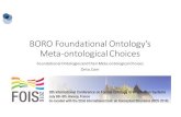 BORO Foundational Ontology¢â‚¬â„¢s Meta-ontological BORO Methodology ¢â‚¬¢ Foundational ontology and methodology
