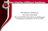 Bloodborne Pathogens Training - New Mexico Military Institute Bloodborne Pathogens 29 CFR 1910.1030