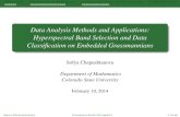 Data Analysis Methods and Applications: Hyperspectral Band ... Hyperspectral Imagery (HSI) Hyperspectral