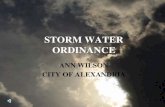 STORM WATER ORDINANCE Post-construction storm water management â€¢ Pollution prevention/good housekeeping