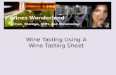 Wine tasting using a wine tasting sheet