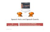 Speech Acts And Speech Events, By Dr.Shadia Yousef
