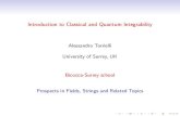 Introduction to Classical and Quantum Integrability 1. From classical to quantum integrability Based