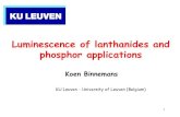 Luminescence of lanthanides and phosphor applications Luminescence of lanthanide ions 20 Visible luminescence