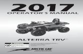 ALTERRA TRVALTERRA TRV - ASP Group Cat ALTERRA 700... This Arctic Cat TRV Operator¢â‚¬â„¢s Manual should