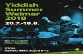 Yiddish Summer Weimar 2018 · PDF file 2018. 11. 30. · Dear Guests of Yiddish Summer, Dear Friends of Weimar, This summer, Weimar, the historic capital of Weimar Classicism, once