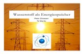 Wasserstoff als Energiespeicher - TU ... Wasserstoff als Energiespeicher Peter Strasser TU Berlin. 2