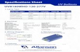 Speci«“cations Sheet UV Ballasts UVB180WHO-120- Speci«“cations Sheet UV Ballasts UVB180WHO-120-277V