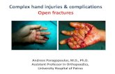 Complex hand injuries & complications Open fractures Hand injuries are the main cause of work-related