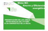 Mesa M2: Ahorro y Eficiencia energé ... La L2: Ahorro y eficiencia energética: Reto y propuestas 5. Puesta en marcha. 6. Conclusiones. 7. Recomendaciones y agradecimientos. Plan