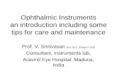 Ophthalmic instruments care and maintenance