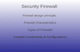 Security Firewall Firewall design principle. Firewall Characteristics. Types of Firewalls. Firewall Components & Configurations