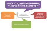 Opinions, Speech Acts, Collocations