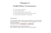 Chapter 6 Field Effect Transistors 6.1 Transistor Operation 6.2 The Junction FET 6.3 The Metal-Semiconductor FET 6.4 The Metal-Insulator-Semiconductor
