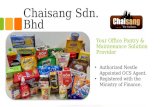 Chaisang Sdn bhd Company Profile