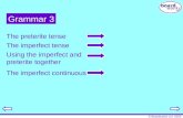 © Boardworks Ltd 2003 Grammar 3 The preterite tense The imperfect tense Using the imperfect and preterite together The imperfect continuous