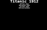 Titanic 1912 337 first - class 285 second - class 721 third - class 885 crew members